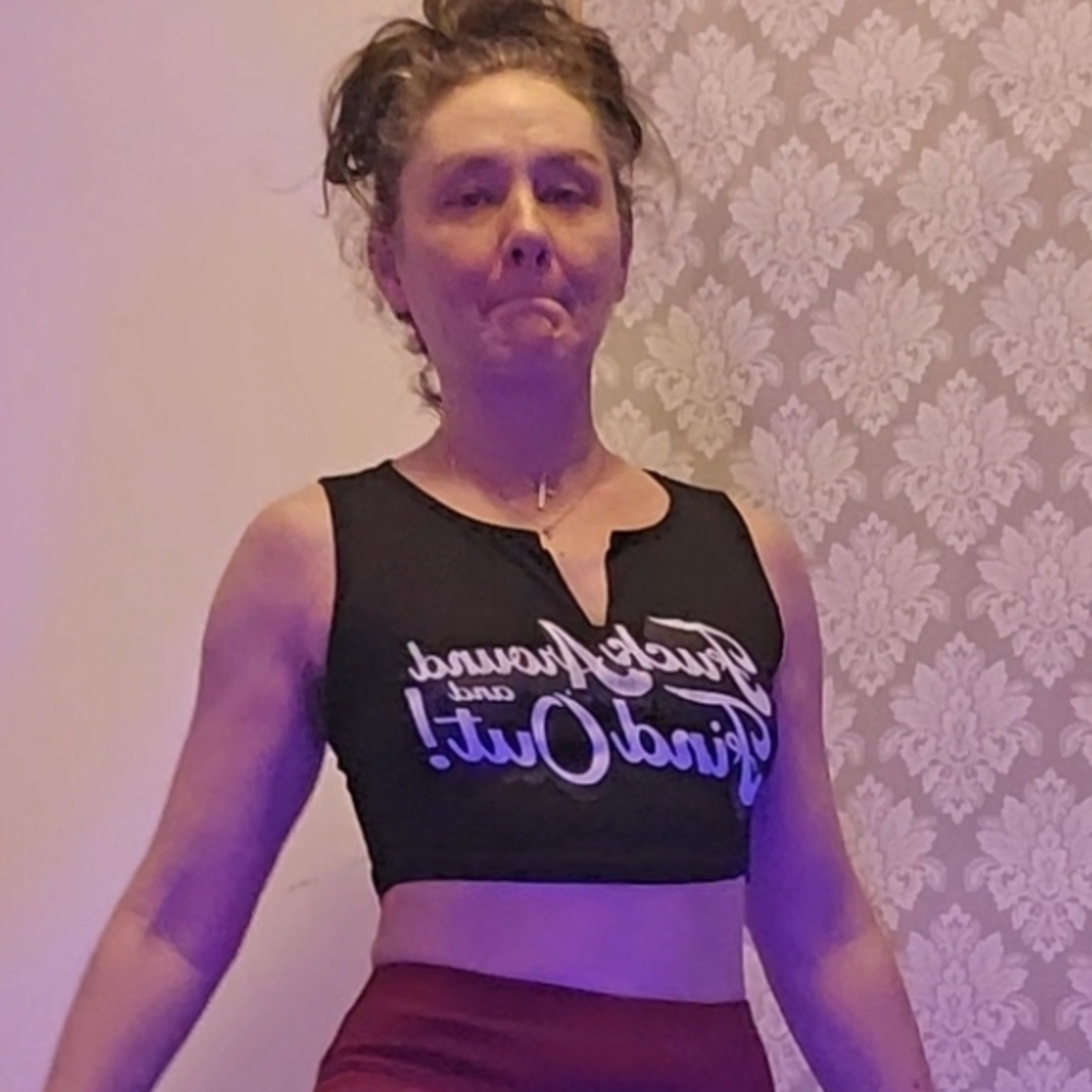 Black Crop Top with White Text. **** Around And Find Out